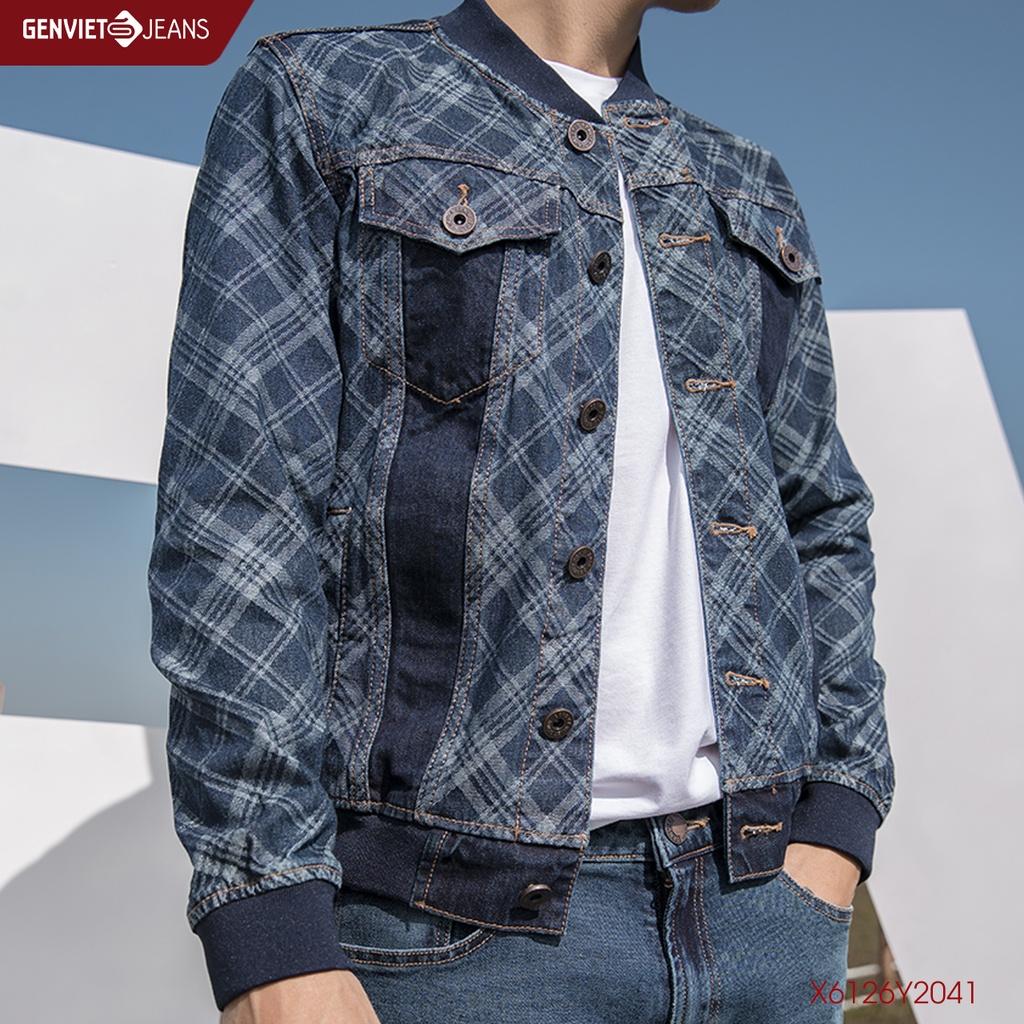 Áo Khoác Jeans Nam Bomber Phối Màu Hoạ Tiết X6126Y2041