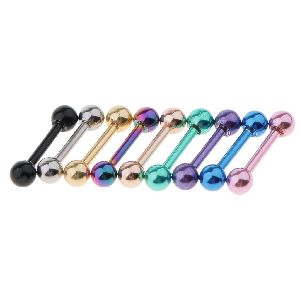 9 Pieces Stainless Steel Barbell  Lip  Stud  16g 3mm Ball