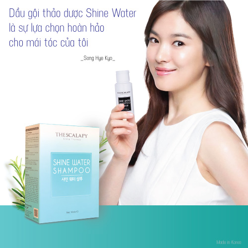 [ gội xả 2 in 1] Shine Water shampoo (Hộp 10 gói)  - Giúp tóc siêu mềm mượt, phục hồi tóc, kích thích mọc tóc, cấp ẩm cho tóc / THESCALAPY 100ML