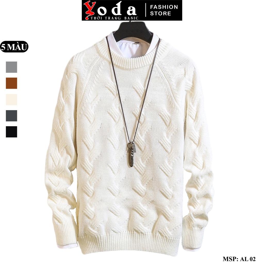 Áo Len Nam Cổ Tròn Đan Thừng YODA Chất Len Dày dặn Đủ Size AL02