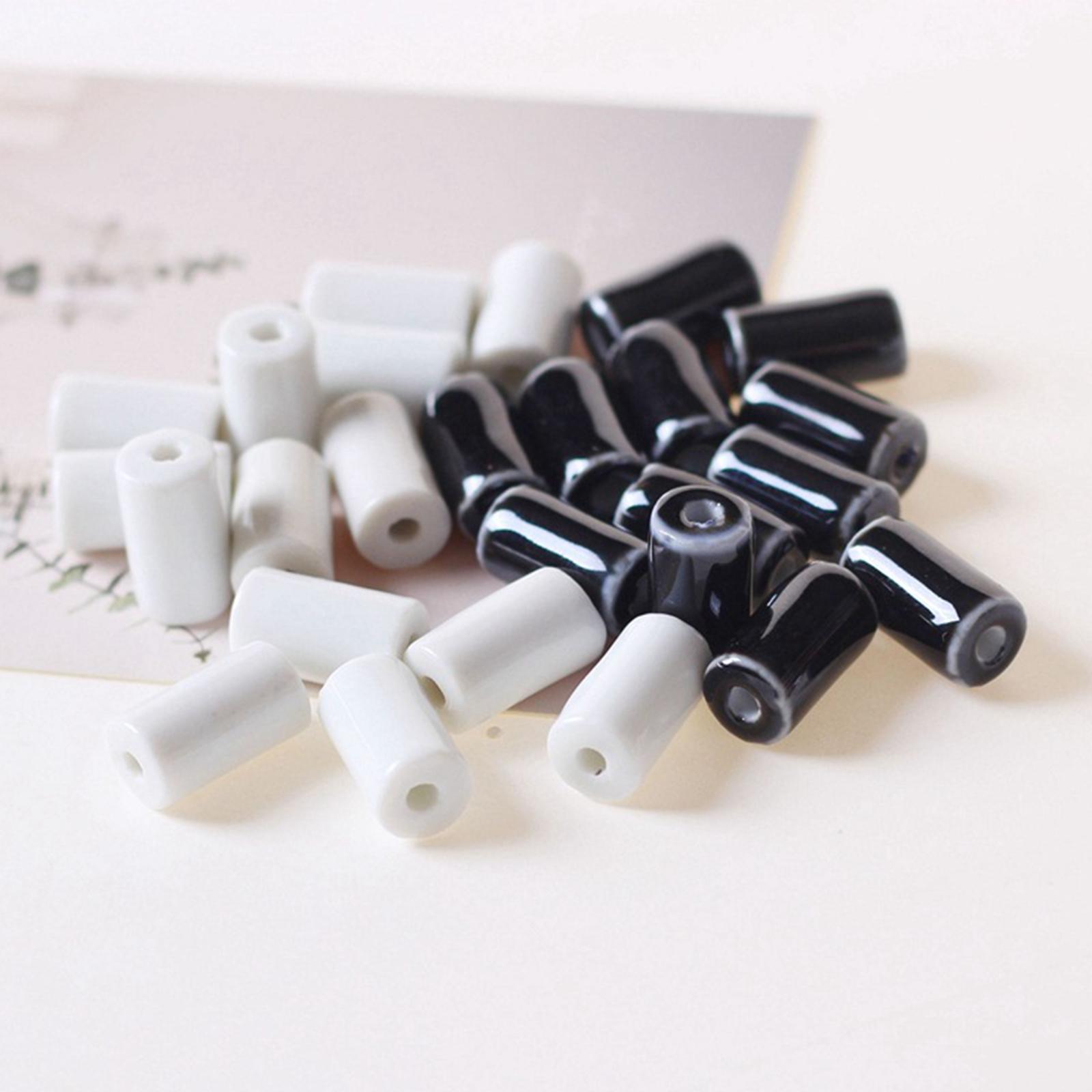 10Pcs Ceramic Tube Spacer Beads For Jewerly Making Earring Bracelet