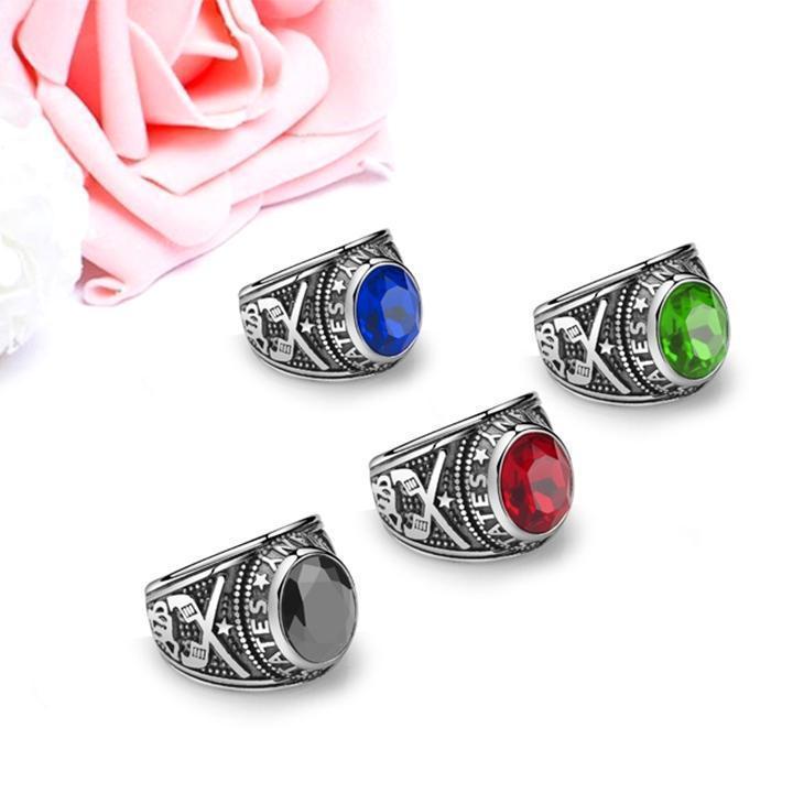 Nhẫn nam titan cao cấp thời trang rẻ đẹp nhẫn mỹ inox thép không gỉ trangsucpt đá đen nhẫn PTNNA06 - SIZE 8