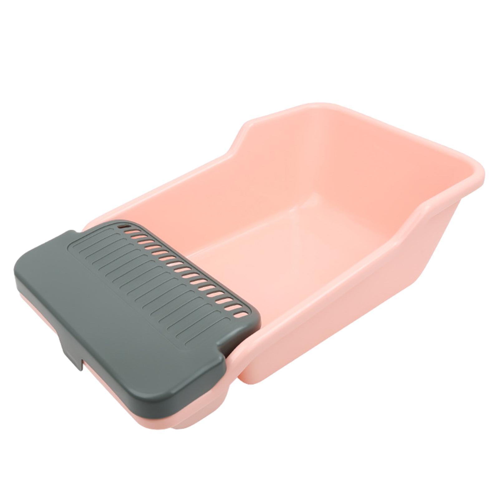 Cat Litter Box Kitten Litter Pan Cat Litter Basin Cat Potty Toilet Large Capacity Heighten Large Space Bedpan for Small Pets Pet Litter Tray