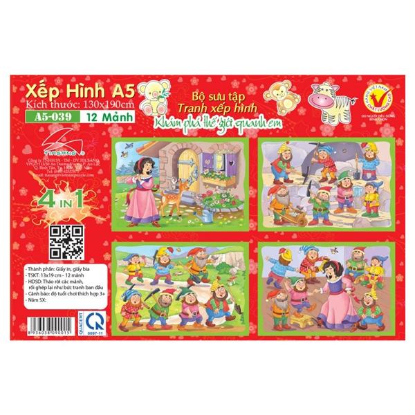 Xếp Hình A5 - Bạch Tuyết Và 7 Chú Lùn 4in1 A5-039