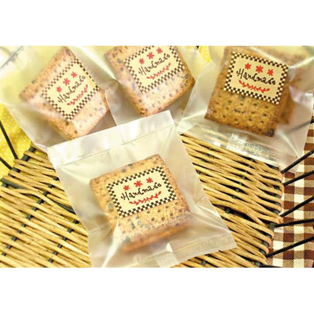 Set 100 Túi Đựng Bánh Quy / Kẹo Bằng Nhựa Trong Suốt Không Độc & Không Mùi