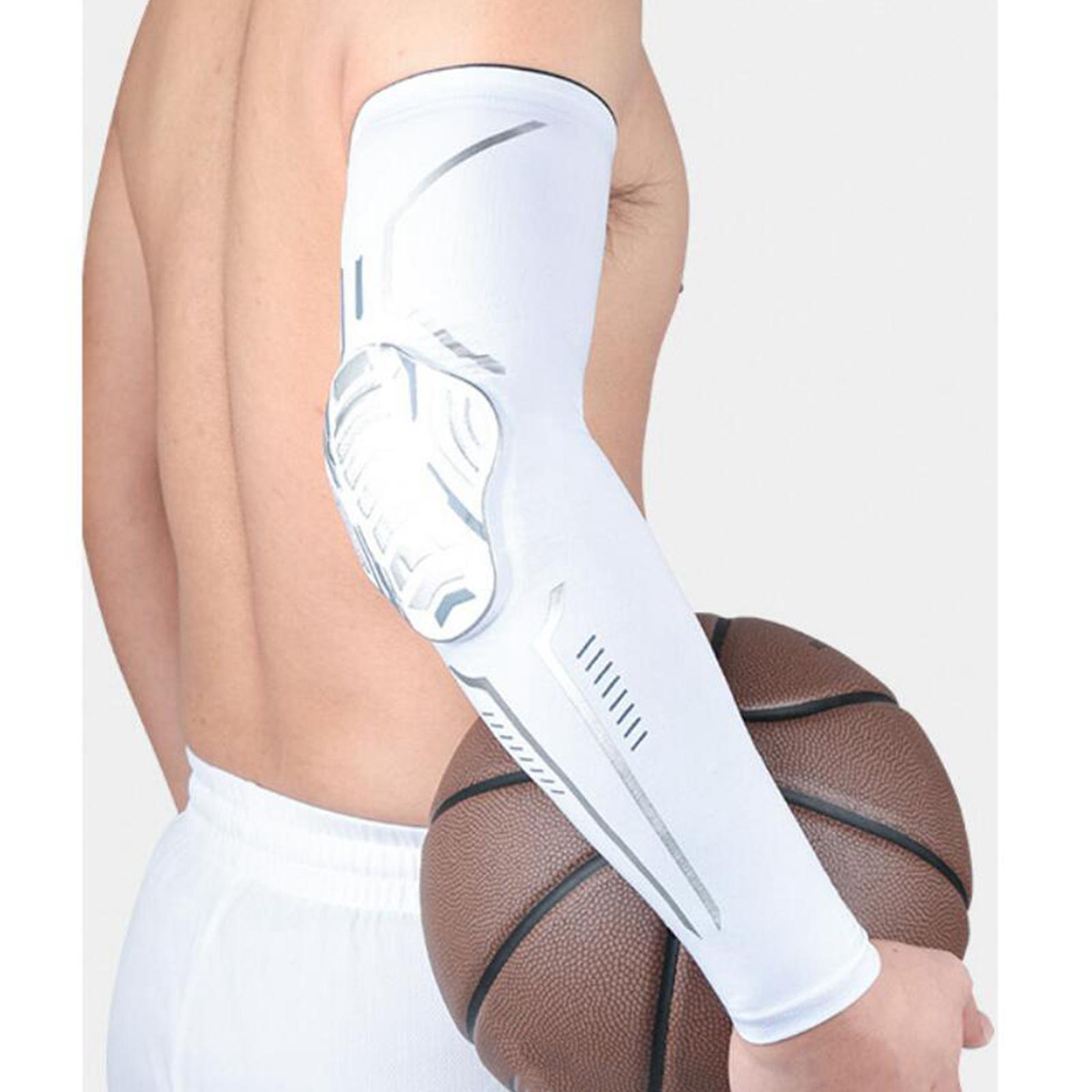 2xSkating Cycling Bike Adult Safety Guards Elbow Knee Pads Basketball Elbow White L