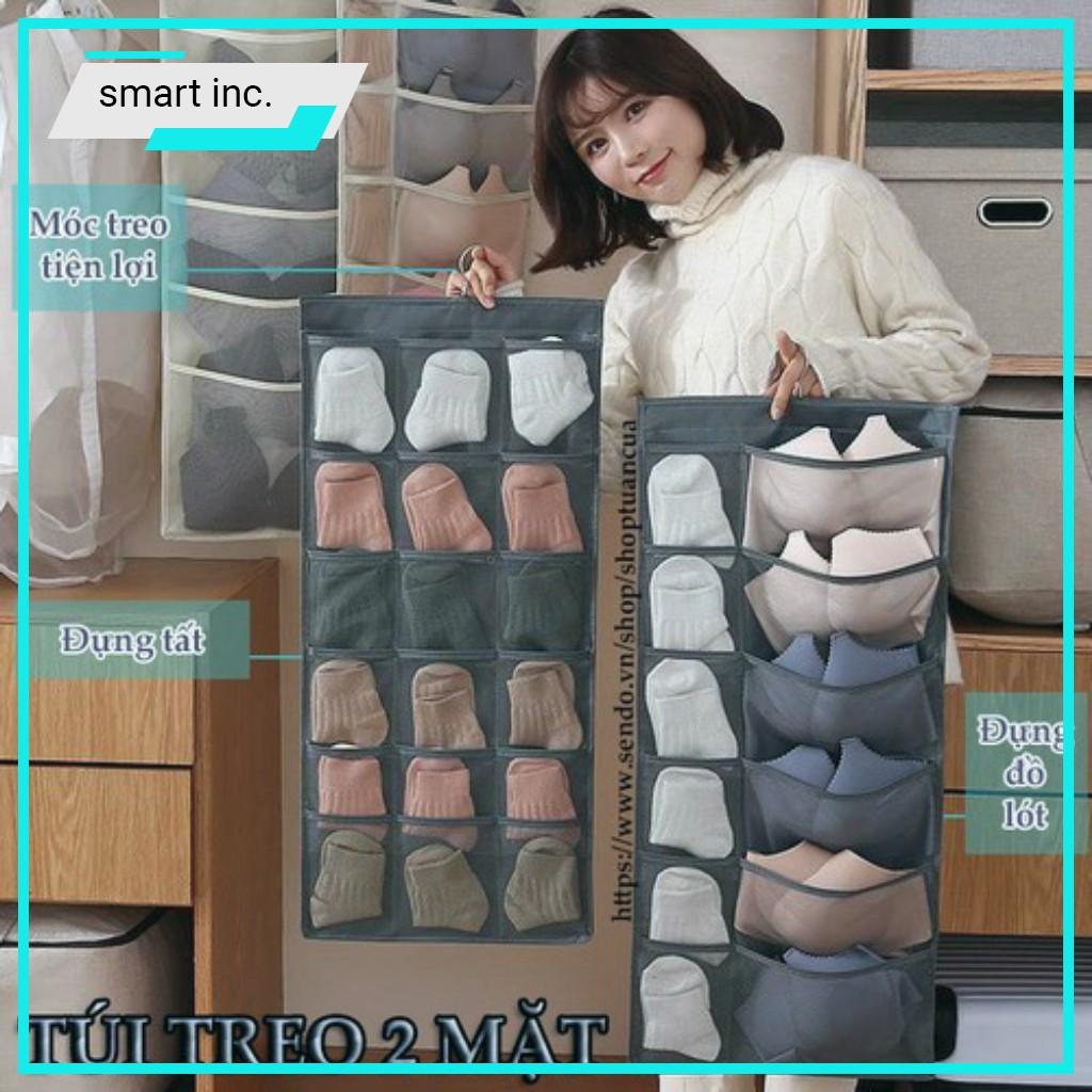 Túi Treo Đựng Đồ Lót Quần Áo Tất 2 Mặt Nhiều Ngăn Tiện Lợi