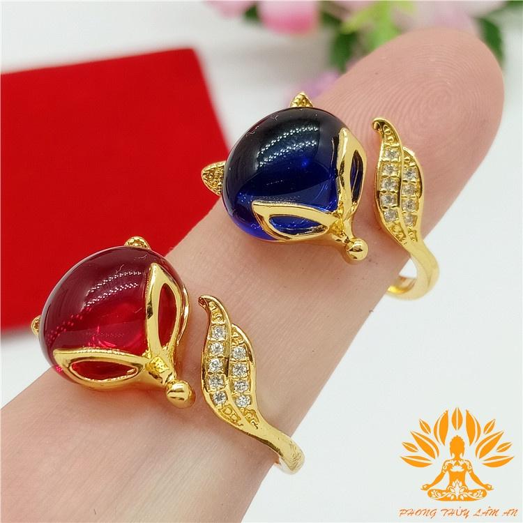 MẶT DÂY CHUYỀN HỒ LY ROSE BERYL TÌNH DUYÊN MAY MẮN TÀI LỘC TẶNG KÈM DÂY ĐEO, HỘP GẤM CAO CẤP
