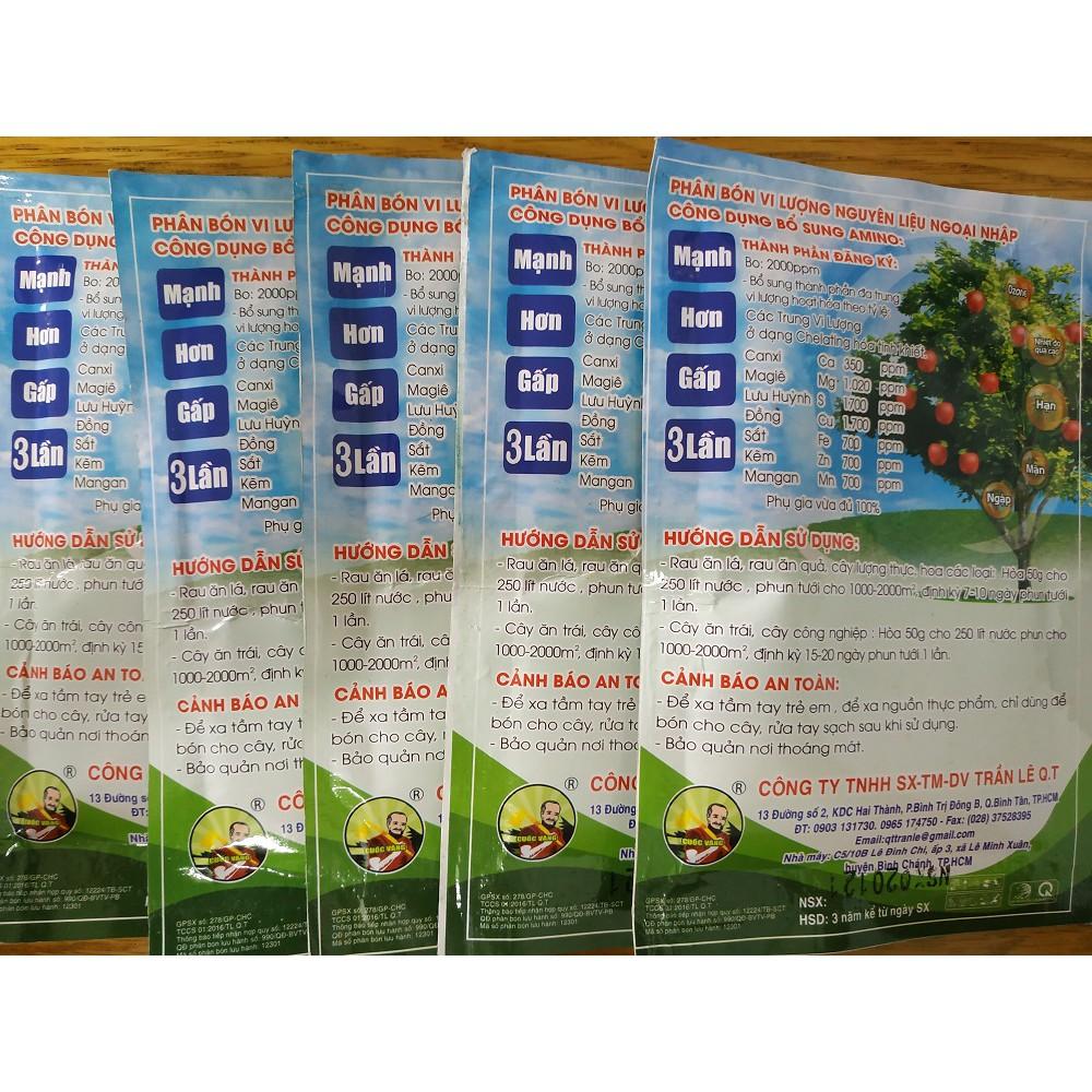 Combo 5 gói phân bón COMBI bổ sung trung vi lượng thiết yếu cho cây - gói 50 gram