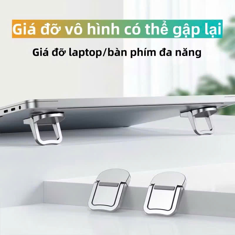 Giá đỡ giá kê tản nhiệt laptop mini siêu mỏng gấp gọn bằng kim loại 2 nấc điều chỉnh- Hàng chính hãng