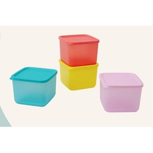 Bộ Hộp Medium Square Round 1L (4 Hộp) - Tupperware Hàng Chính Hãng