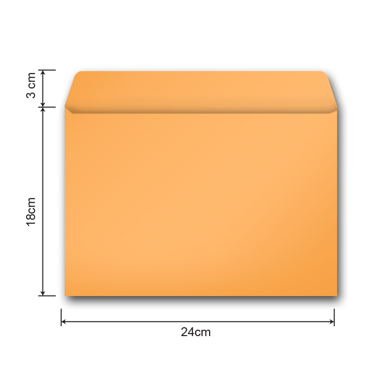 Bao thư  A5 màu cam/ vàng nghệ - 18x24 cm - 100 CÁI/ XẤP - NẮP KHÔNG KEO