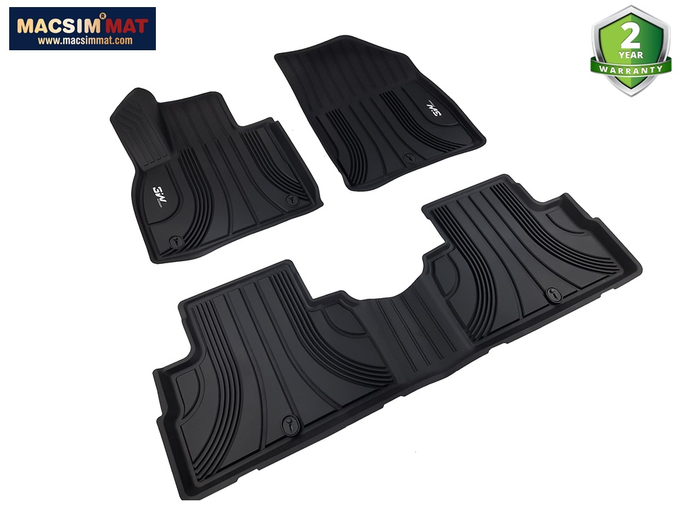 Thảm lót sàn xe ô tô dành cho Hyundai Palisade 2020 Nhãn hiệu Macsim 3W chất liệu nhựa TPE đúc khuôn cao cấp - màu đen
