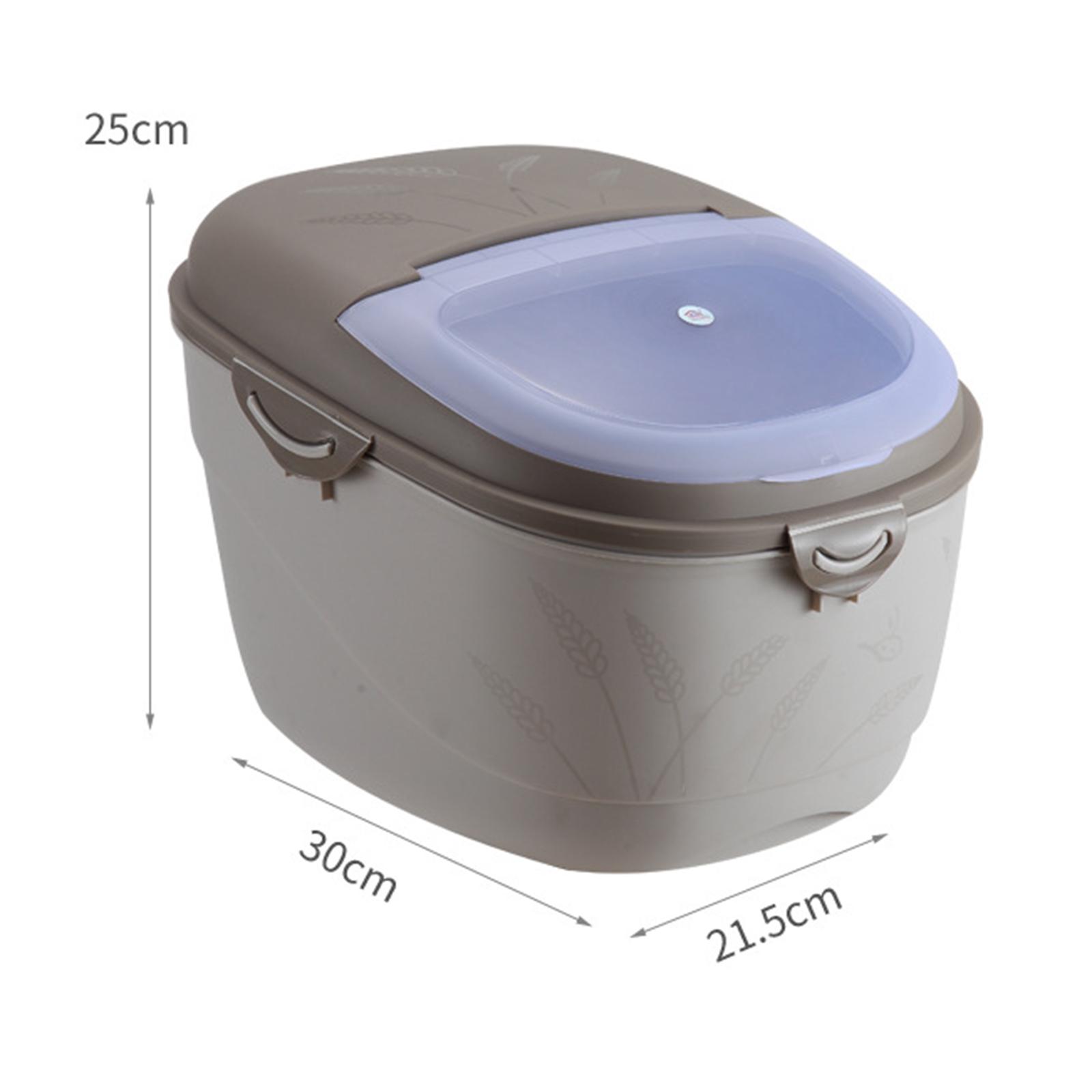 2x10KG Rice Storage Container Kitchen Dried Fruits Airtight Tank Gray Moisture Proof