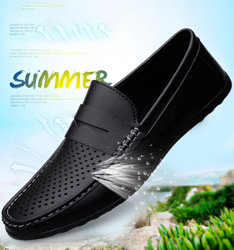 Giày Lười Da Bò Nam Thoáng Khí , Đế Cao Su Mềm, Khâu Đế Thủ Công Bền Đẹp GD29