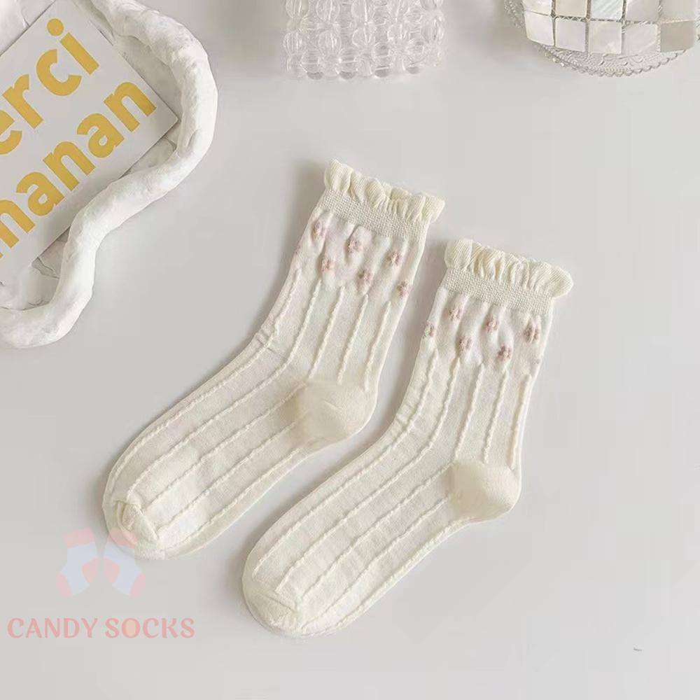 Tất nữ vớ nữ cổ trung, Set 5 đôi tất nữ phong cách Hàn Quốc, co dãn 4 chiều, chất liệu cotton Hàn cao cấp TN-145