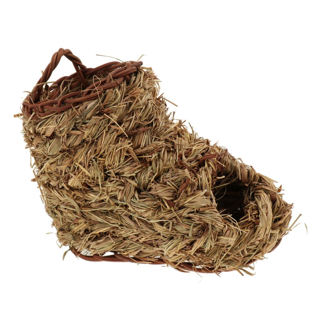 Pet Hamster Straw Nest House Squirrel Straw Sandals Hut Cage Accessories