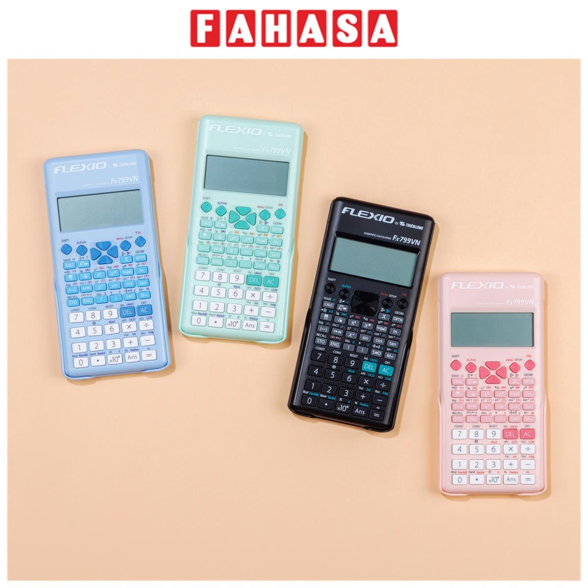 Máy Tính Khoa Học Flexio Fx 799VN - Màu Trắng, Đen, Hồng, Bạc Hà, Xanh Dương