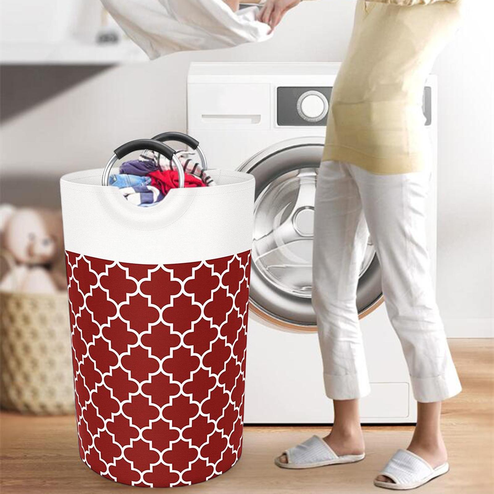 2Pcs Laundry Organizer Bag Storage Clothes Basket for Bathroom