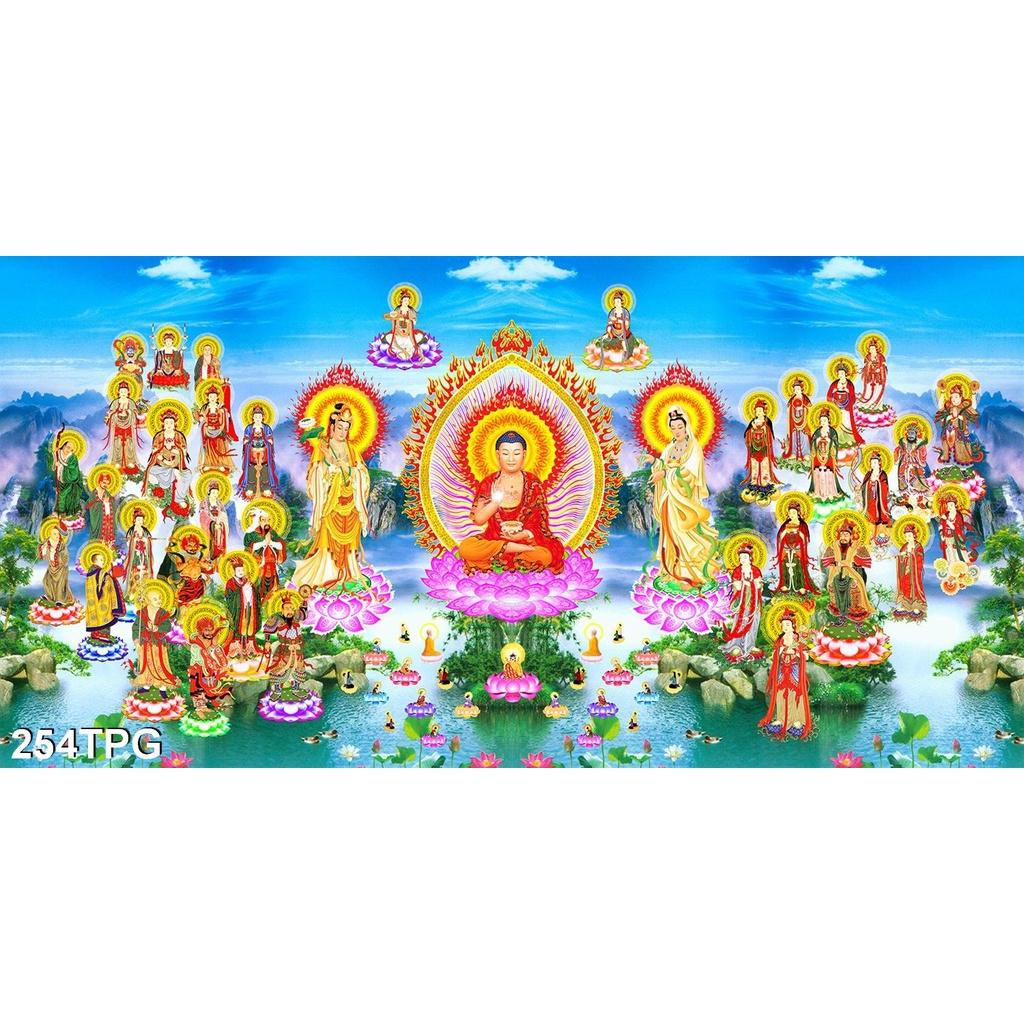 TRANH DÁN TƯỜNG PHẬT TÂY PHƯƠNG TIẾP DẪN - TRANH PHẬT GIÁO