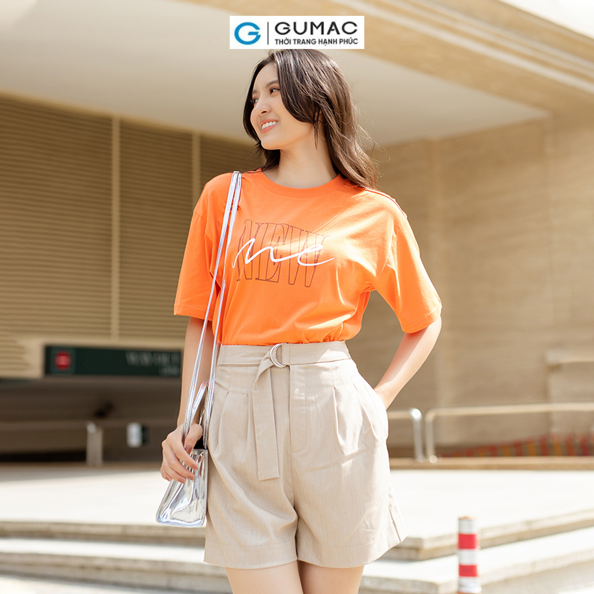 Quần short nữ dây lưng phối khoen năng động trẻ trung GUMAC QD05042