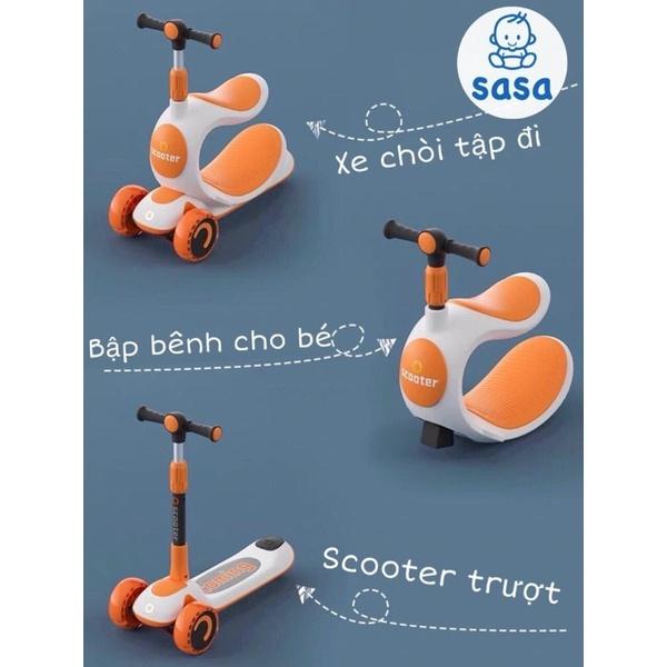 Xe Trượt Scooter Cho Bé 3 IN 1, Trượt, Bập Bênh, Ngồi Chòi Chân