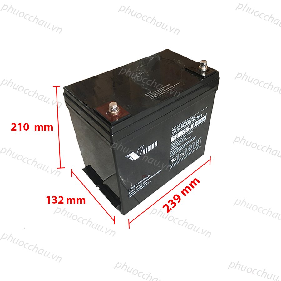 Ắc quy bộ lưu điện, ắc quy Vision 6FM55-X , ắc quy viễn thông
