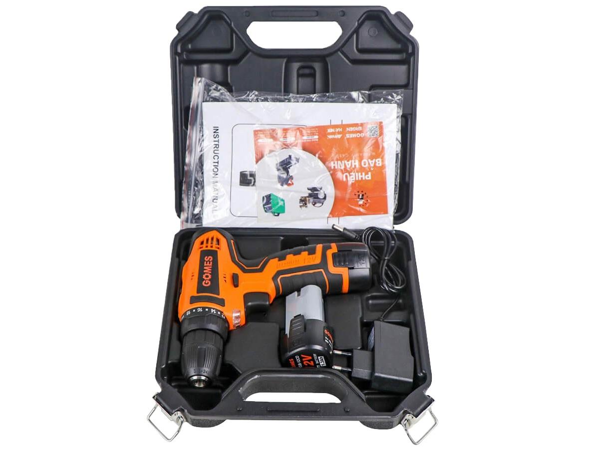 MÁY KHOAN BẮT VÍT DÙNG PIN 12V GOMES GB-12CD - HÀNG CHÍNH HÃNG