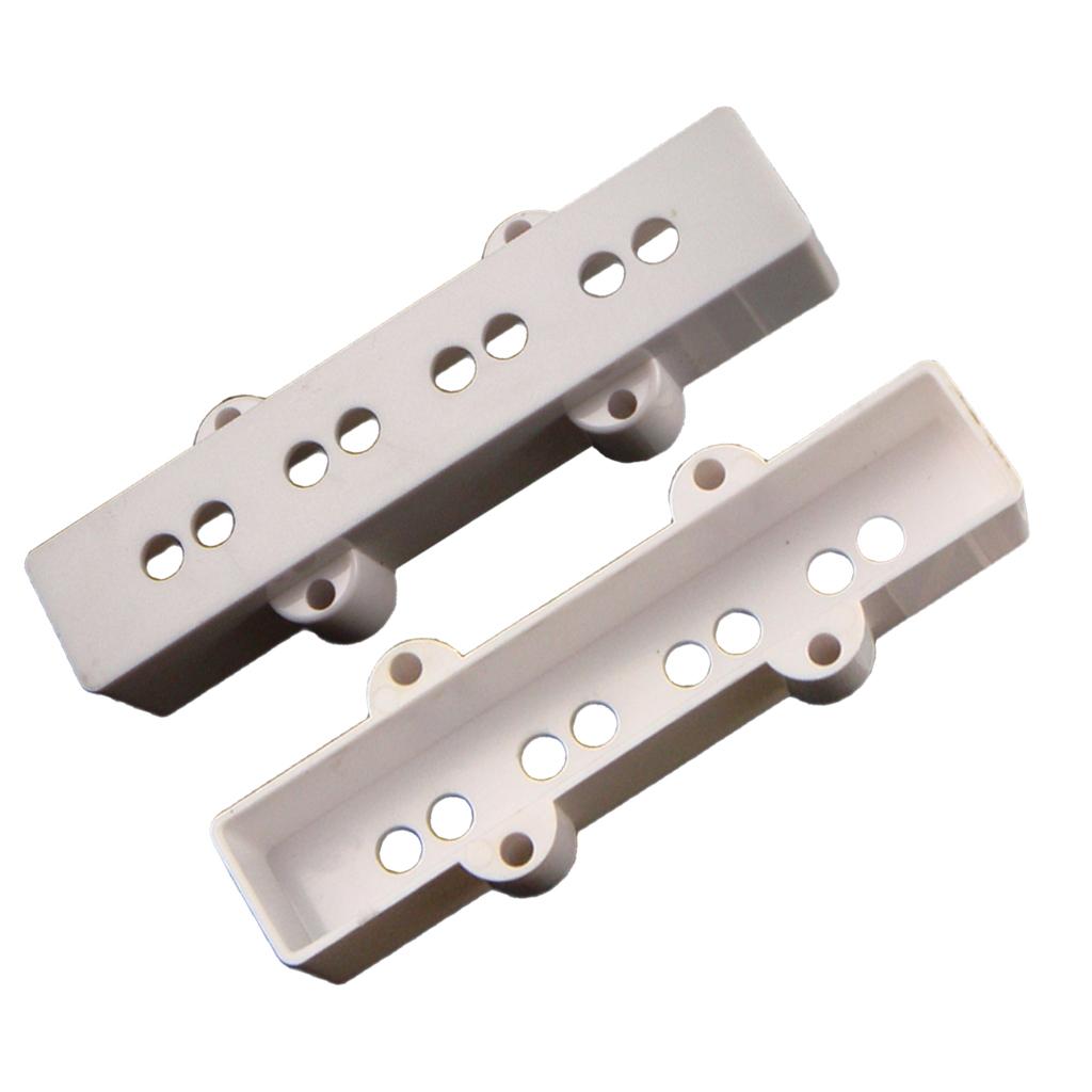 2pcs White JB Bass Pickup Covers Neck&Bridge for 4 String Jazz Bass Parts