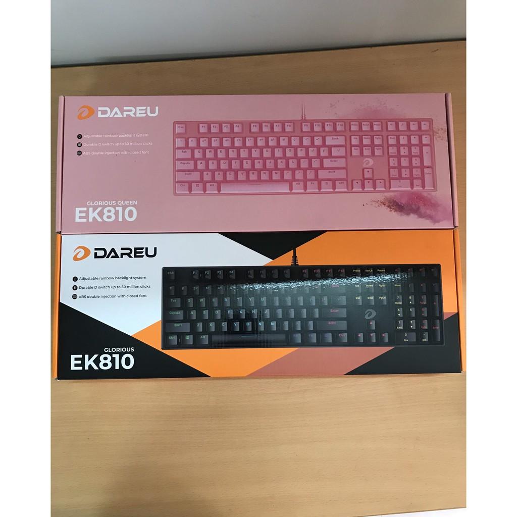 Bàn phím cơ Gaming DAREU EK810 - Pink - Black (MULTI-LED, Blue/ Brown/ Red D switch)- Hàng Chính Hãng