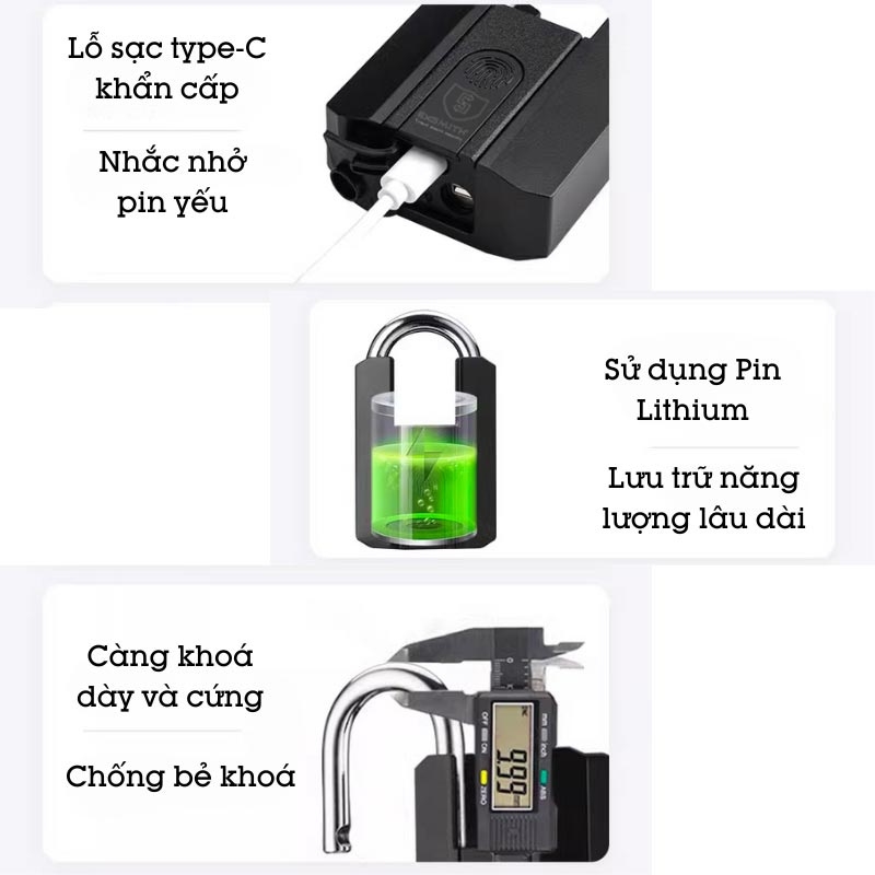 Ổ Khóa Cửa Vân Tay Thông MInh Exsmith P303 Kèm Chìa Khóa Và Mở Bằng Điện Thoại Từ Xa