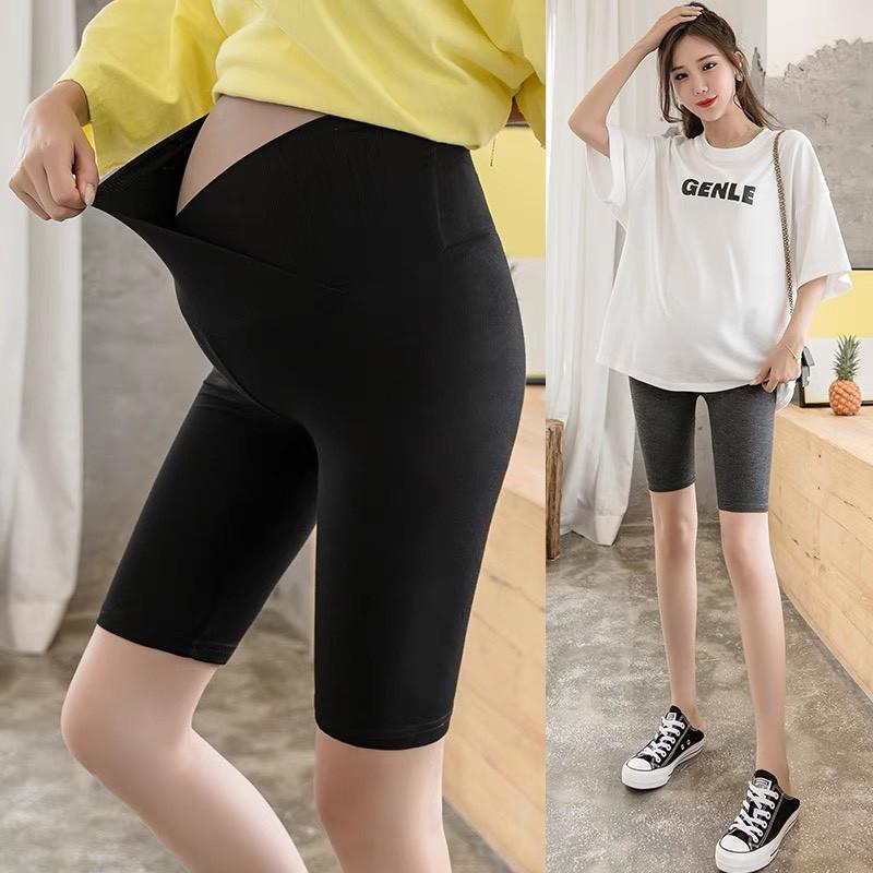 Quần Legging Bầu Dáng Ngố Trên Gối, Quần Bầu Lửng Cạp Chéo, Cotton Co Giãn 4 Chiều HX4607 Honey Mommy