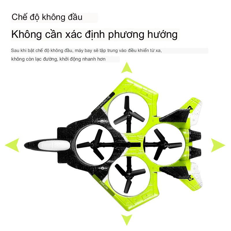 Máy bay điều khiển từ xa đồ chơi drone rc bằng xốp phản lực 4 mô tơ pin sạc, quà tặng sinh nhật cho bé