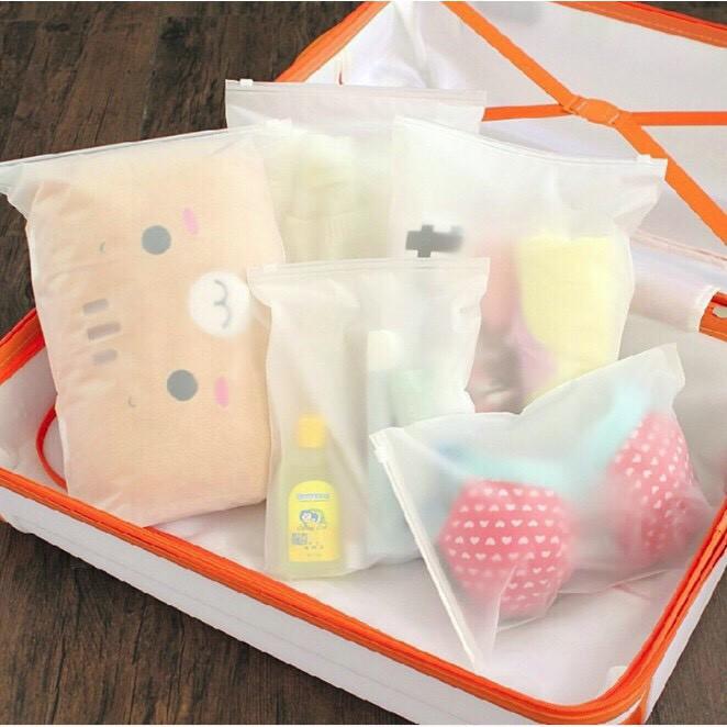 Túi zip đựng quần áo. túi zip lụa mờ có khóa kéo đựng quần áo size 30x40 cm