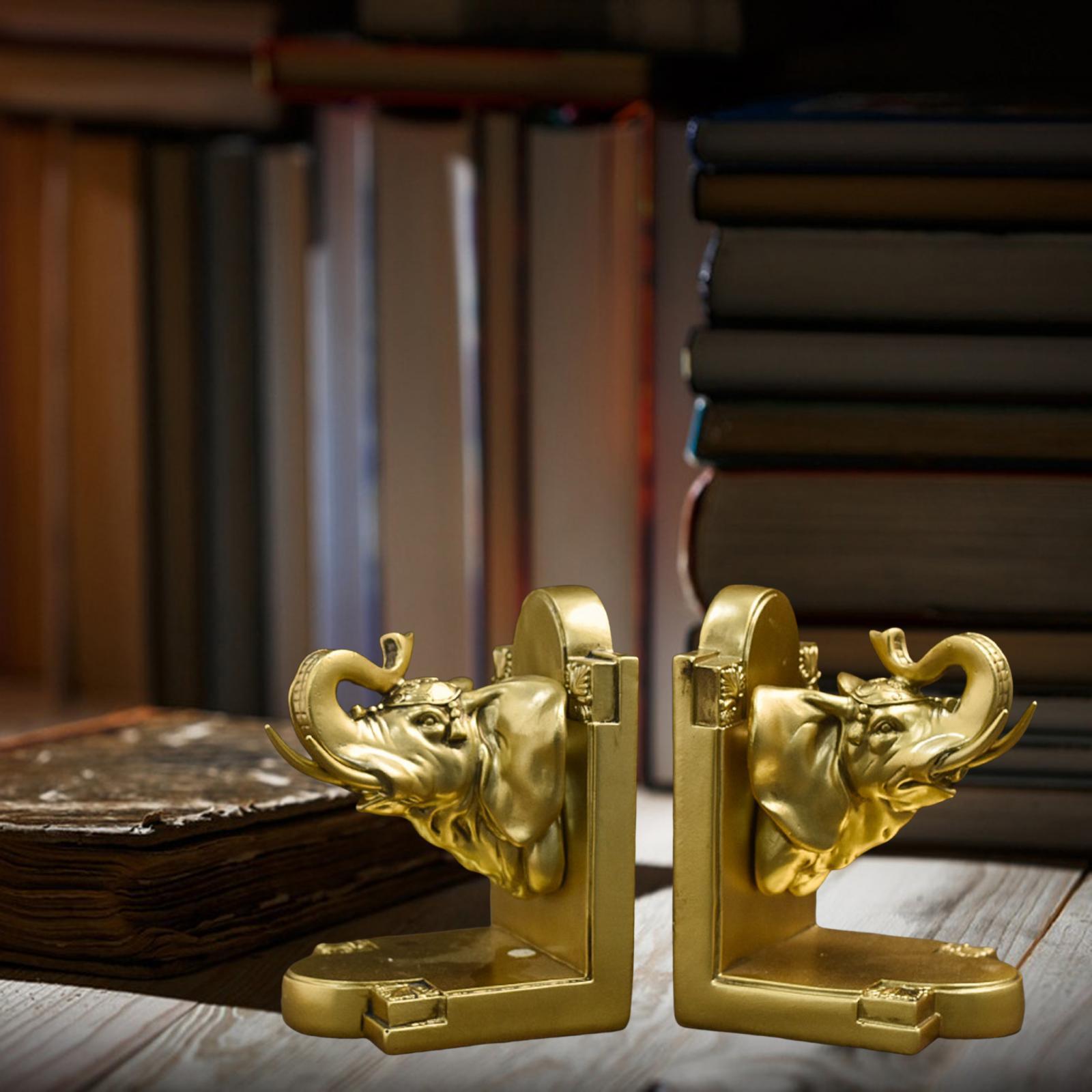 Decorative Bookends Book Stopper Non Skid Bookrack Home Decor Resin Book Ends Book Support for School Desk Living Room Bedroom Vinyl Records