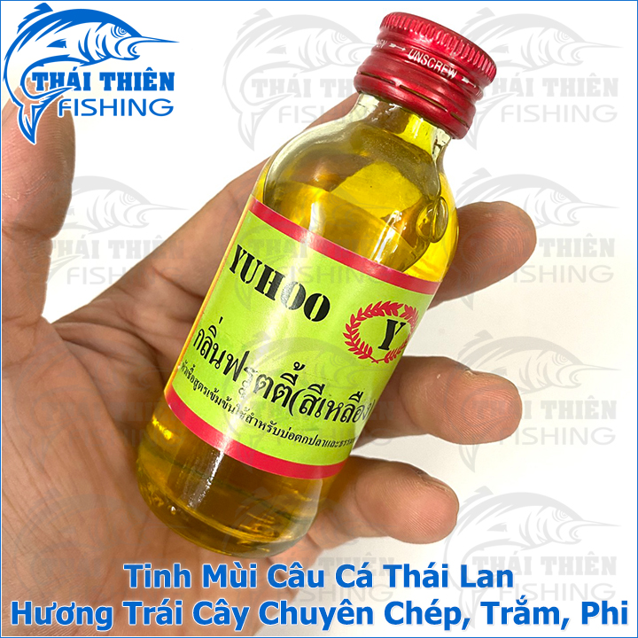 Nước Vàng Câu Cá Yuhoo Thái Lan Chai 58ml Hương Trái Cây Làm Tăng Vị Mồi, Kích Thích Cá Ăn Dùng Câu Cá Chép, Trôi, Trắm, Phi