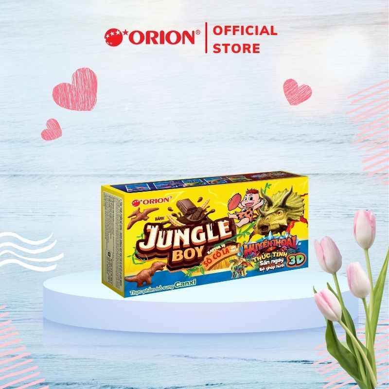 Bánh Khủng Long JUNGLE BOY Orion vị SÔ CÔ LA Lúa Mạch 40g/hộp