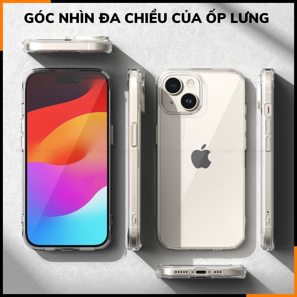 Ốp lưng iphone 15 RINGKE chính hãng trong suốt chống sốc FUSION X chống ố vàng phụ kiện điện thoại huỳnh tân store - Hàng nhập khẩu