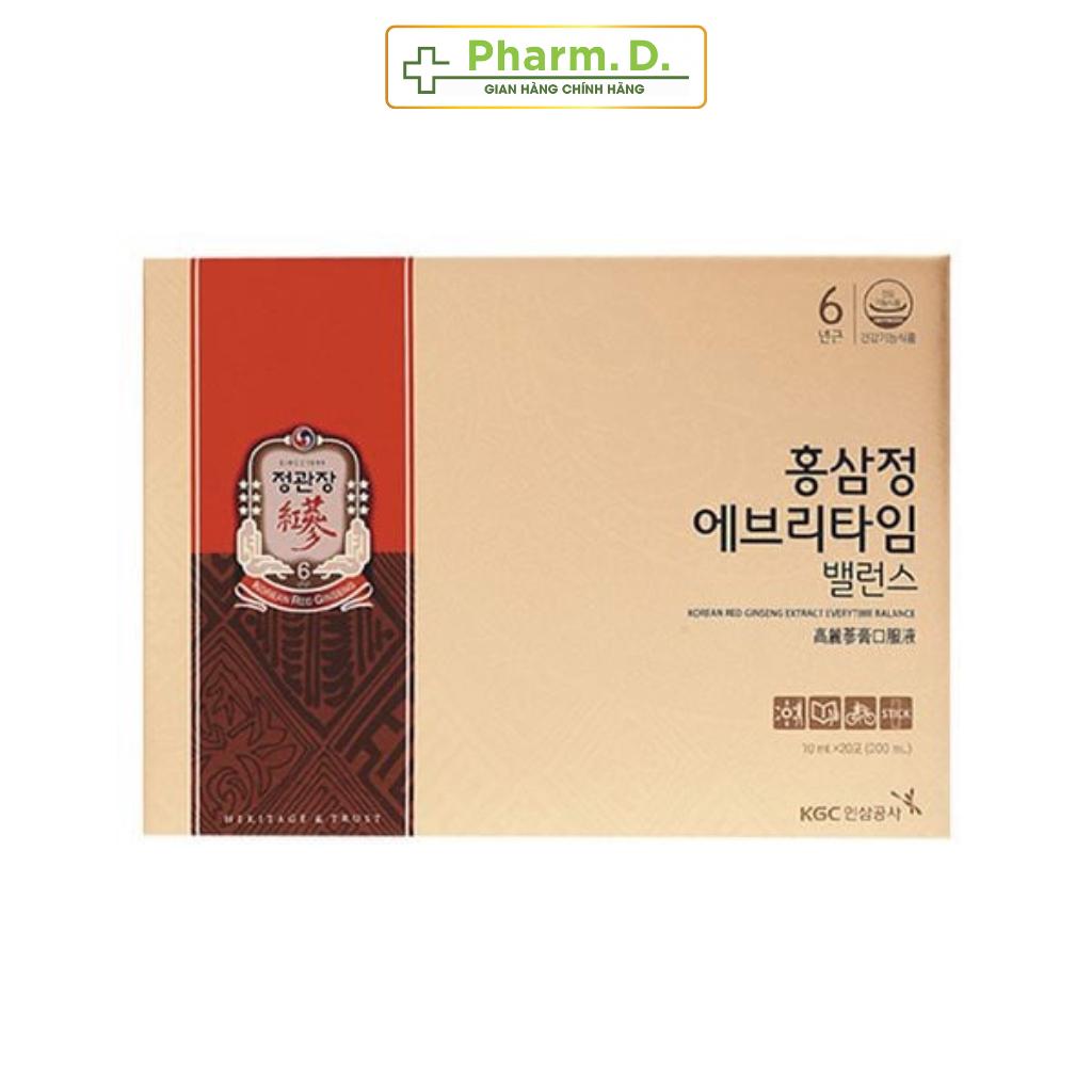 Tinh Chất Hồng Sâm Pha Sẵn EveryTime Balance KGC Cheong Kwan Jang (Hộp 20 gói, 30 gói x 10ml)