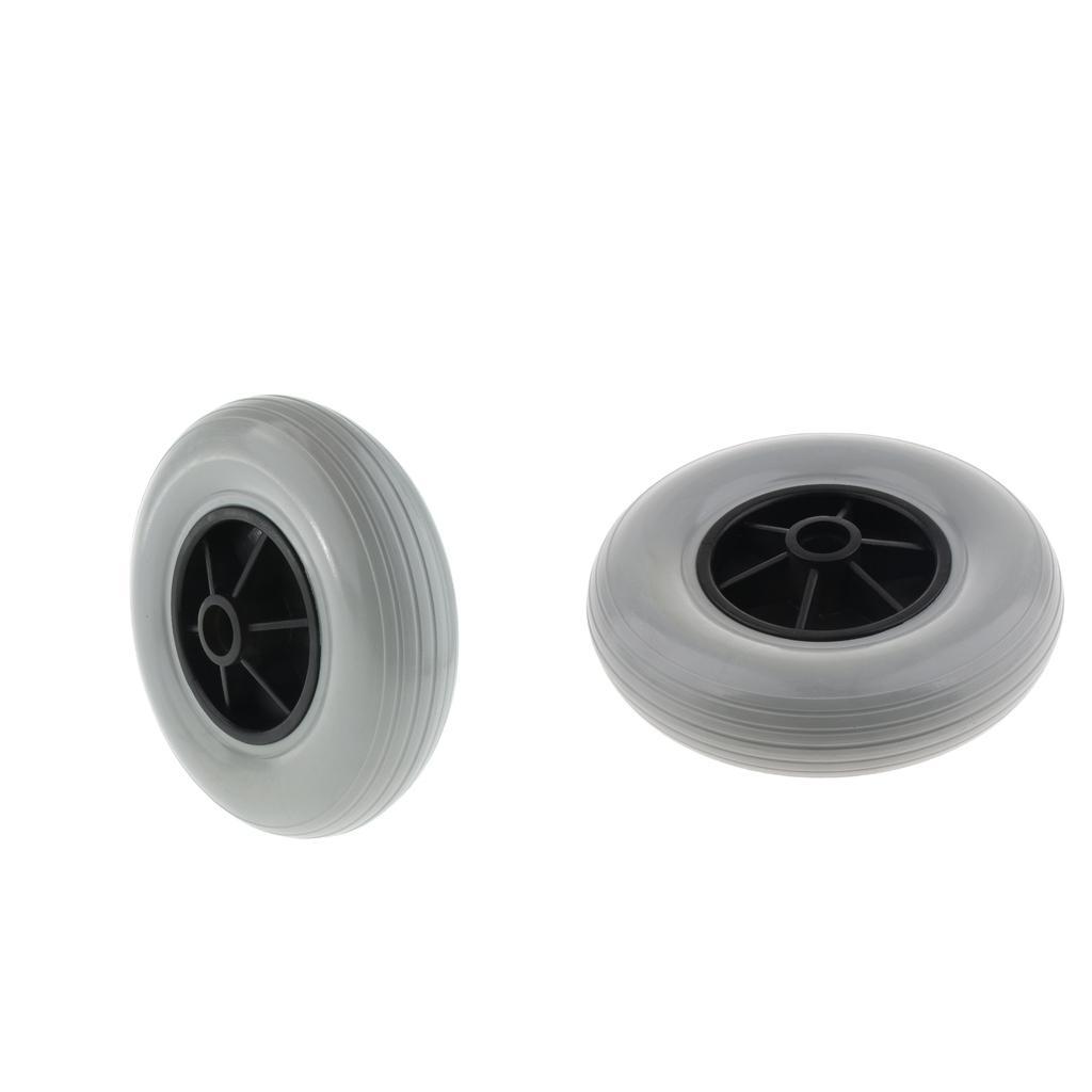 2Pcs 8" Anti-skid & Wear Electric Drive Wheelchair Wheel Castors, Solid Tyre