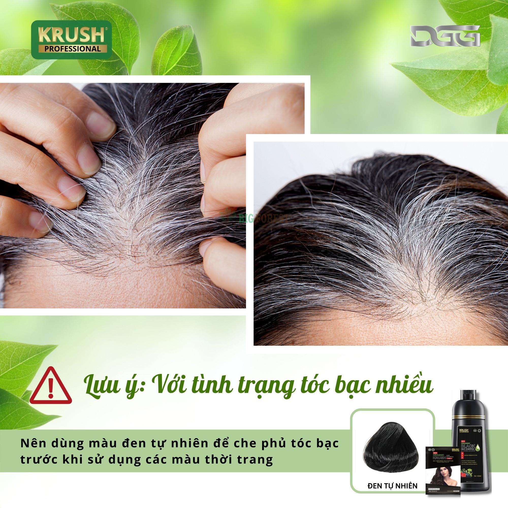 Gói Dầu Gội Phủ Bạc Thảo Dược Krush Anh Quốc [Gói 25ml - Đen Tự Nhiên]