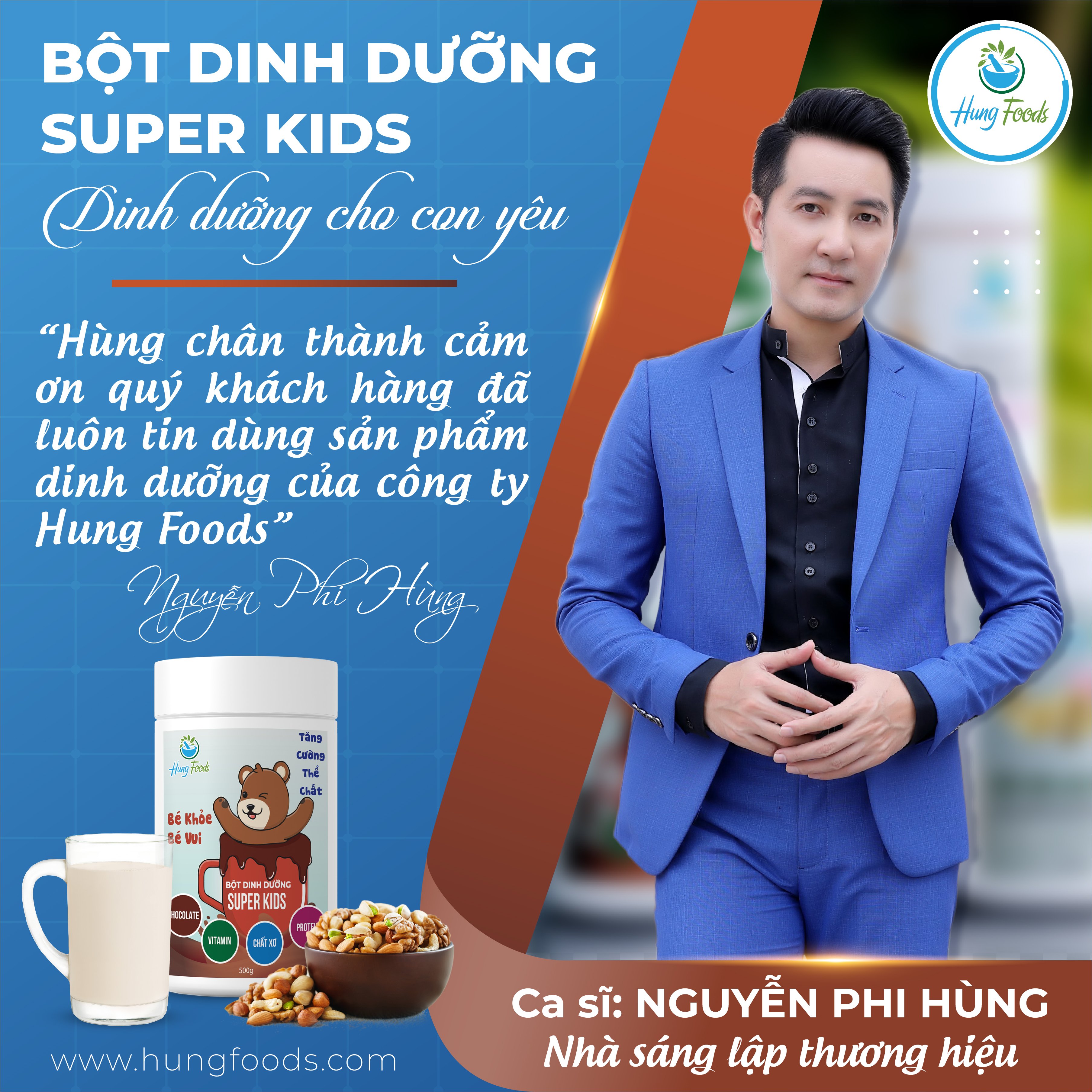 Bột Sữa Hạt Dinh Dưỡng Super Kids - Hộp 500g - Hung Foods