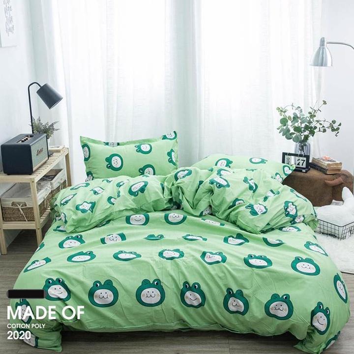 Sét vỏ chăn 5 món m4 Ga gối kèm vỏ gối ôm - Mẫu Tuần lộc xanh
