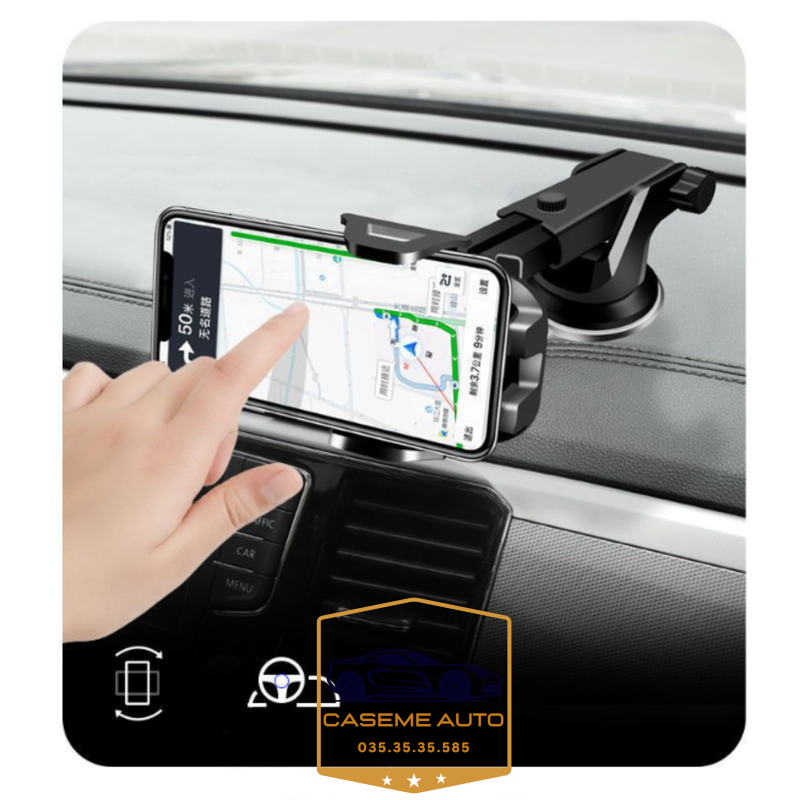 Giá Đỡ Điện Thoại Để Taplo Có Đế Hít Kính Cao Cấp, Kẹp Điện Thoại Trên Ô Tô Quay 360 Độ Phù Hợp Nhiều Dòng Xe Hơi - Hàng Nhập Khẩu