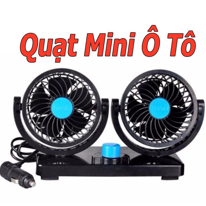 Quạt mini 12v dùng cho xe ô tô, xe hơi có thể xoay 360