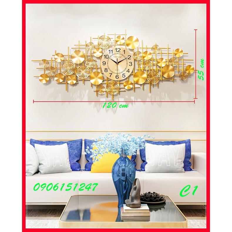 Đồng hồ treo tường trang trí decor C1 kích thước 120 x 55 cm