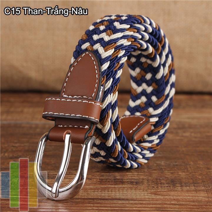 Thắt lưng nữ vải dù co giãn bản nhỏ 2,5 cm - nhóm màu họa tiết