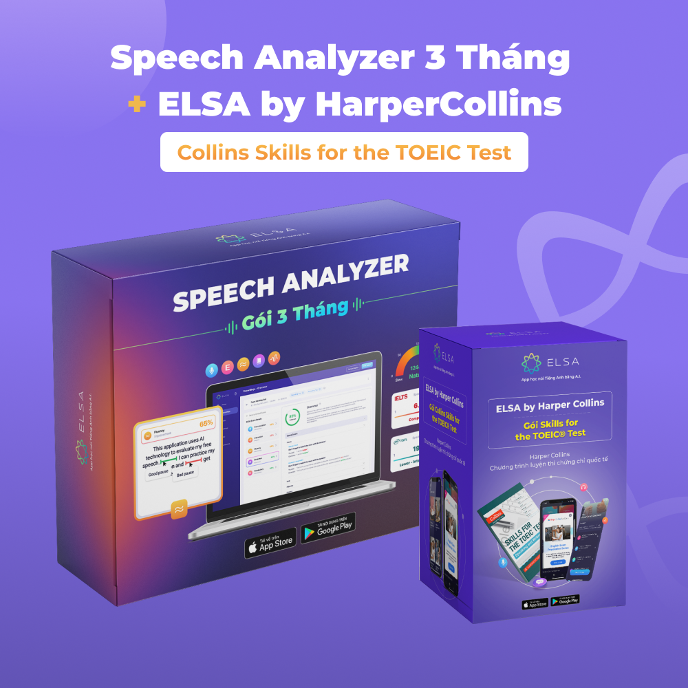 Hình ảnh Combo Speech Analyzer 3 tháng & Khóa luyện thi chứng chỉ quốc tế ELSA by HarperCollins-Collins Skills for the TOEIC Test