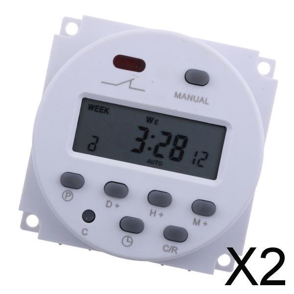 2xDC 12V Digital LCD Weekly Electronics Relay Time Programmable Timer