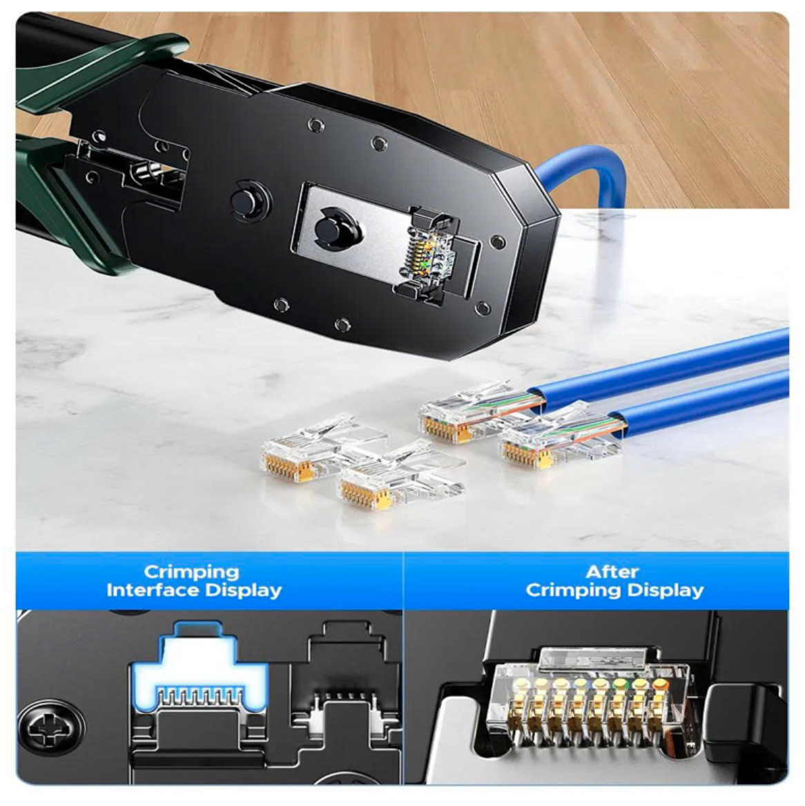 Kềm bấm mạng đa năng 6P/8P Cat5, Cat6, Cat7, Cat8 Ugreen 15115/NW200 cao cấp - Hàng chính hãng